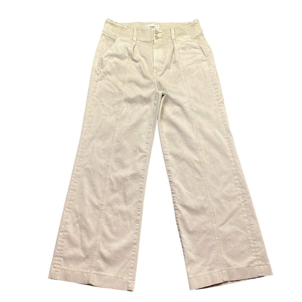 PAIGE Brooklyn High Rise Wide Leg Trouser Jeans Tan Khaki 7798G29-6356 Size 29